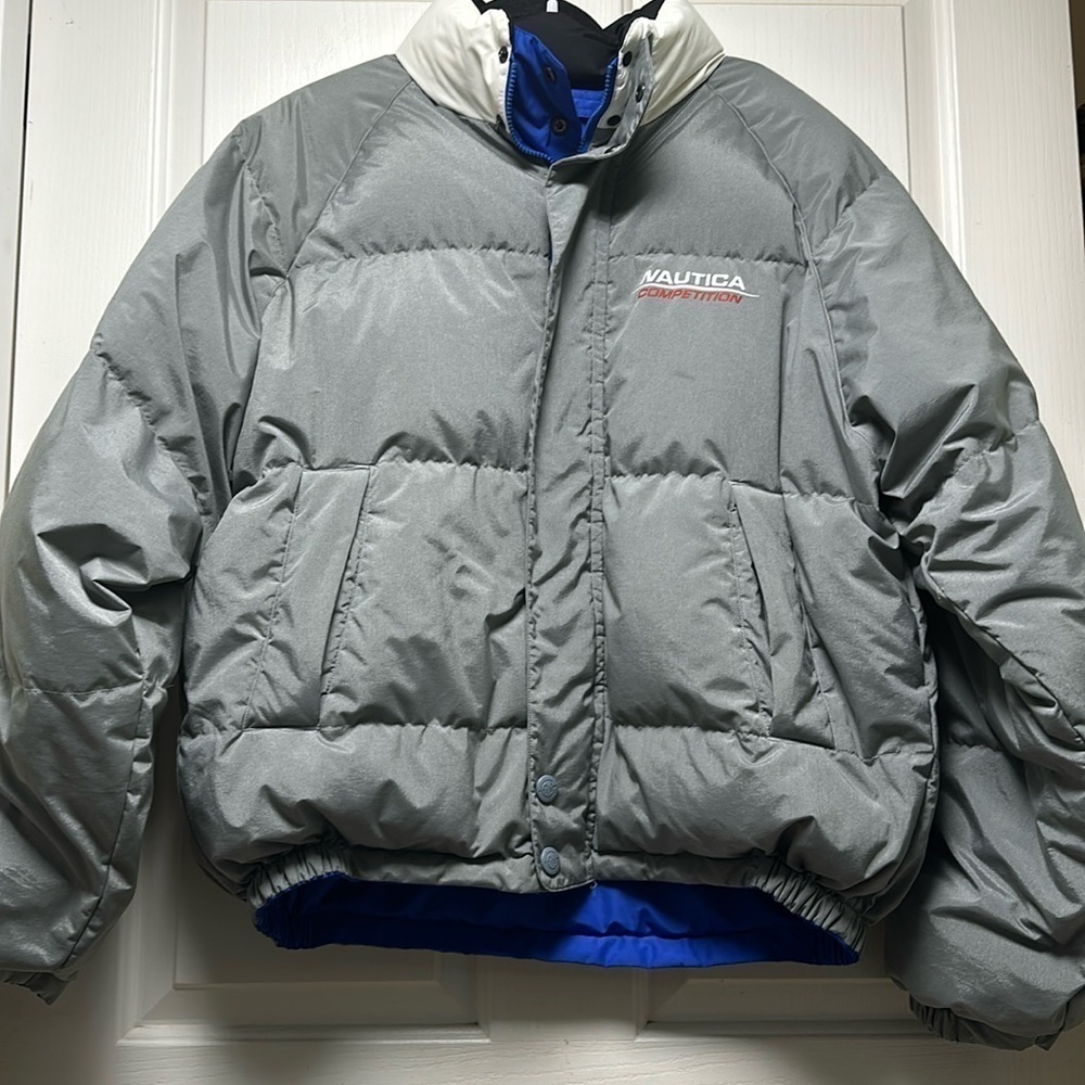 NAUTICA COMPETITION 💯 Down Reversible Puffer Jacket Sz XLarge